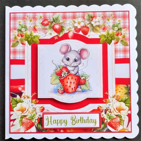 Strawberry mouse card front 3 by Michelle Young