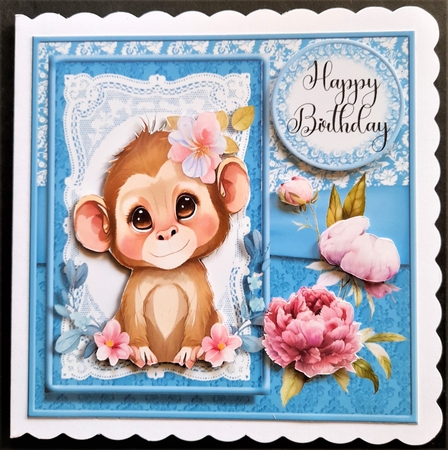 Cute Baby Monkey 6x6 Topper by Michelle Young