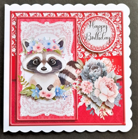 Cute Baby Raccoon  6x6 Topper by Michelle Young