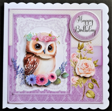 CuteBaby Owl  6x6 topper by Michelle Young