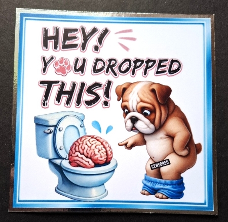 Funny Dog With Humour 7X7 Blue Topper/Card Front by Michelle Young