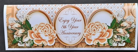 Peach Rose 8th Anniversary Large Dl Decoupage Card Kit by Michelle Young