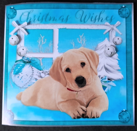 Golden labrador Christmas pup  by Michelle Young