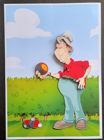 Bowling Dude Red Decoupage Sheet by Michelle Young