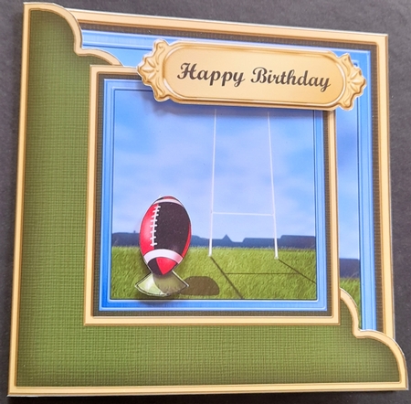 Rugby Quick Cut and Fold Corner Card  by Michelle Young