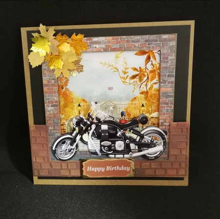 Motor bike in London card front by Michelle Mann