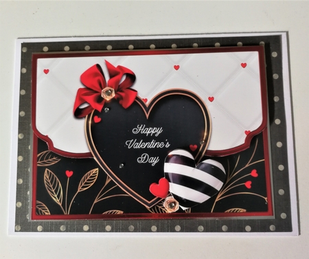 Black & White Valentines Faux Envelope Card by Michelle Mann