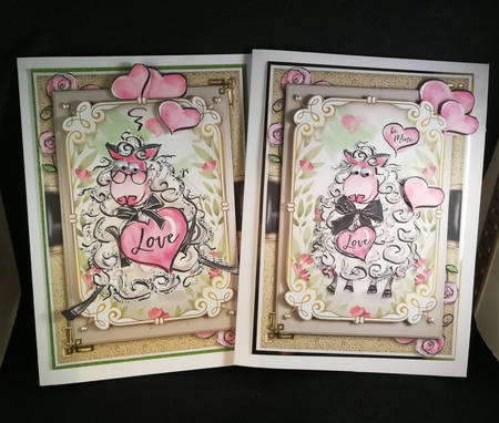 Valentine Sheep Card Front Bumper Kit-2 by Michelle Mann
