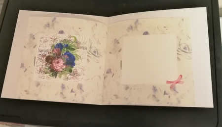 6 x 6 Card Insert Shabby Floral on Handmade Paper Effect Background, Blank by Michelle Mann