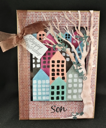 Town Houses card toppers by Michelle Mann