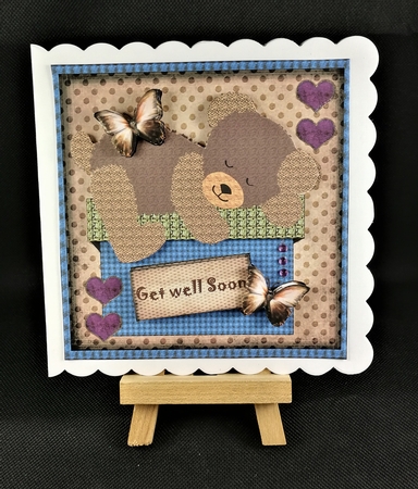 Cute Teddy on Giftbox by Michelle Mann