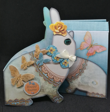 Rabbit Shape Card with Bag Orange by Michelle Mann