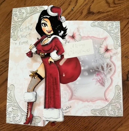 No Holes Fold Mrs Santa Card Kit by Michelle Mann
