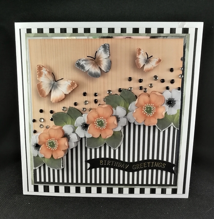 Vintage Stripes Flowers orange 1123 by Michelle Mann