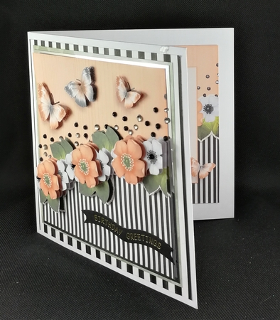Vintage Stripes Flowers orange 1123 by Michelle Mann