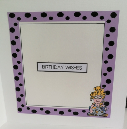 Grumpy Lady! dont do mornings in purple polka dot 8x8 insert by Michelle Mann