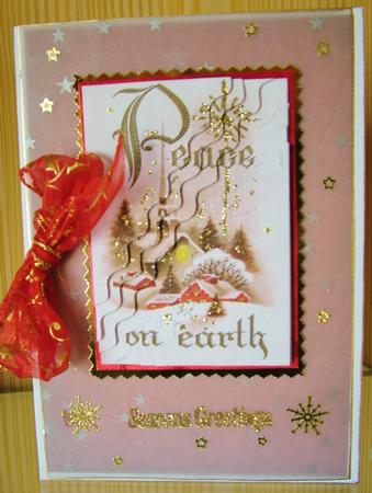 Christmas Peace on Earth Wavy Corner Side Stacker by Michelle Mann