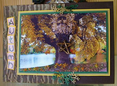 Green Man Tree of Life Double Pyramid Card by Michelle Mann