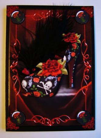 Gothic Diva Shoe - Skulls, Guns 'n' Roses by Michelle Mann