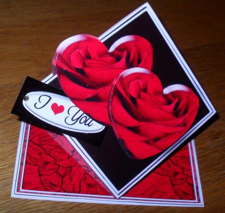 Romantic Roses Diamond Top Card with Decoupage by Michelle Mann