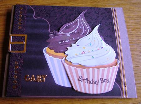 Coffee and Cream Cupcake Male Card Topper by Michelle Mann