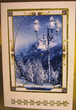 Snowy Enchanted Christmas Street Lamp by Michelle Mann