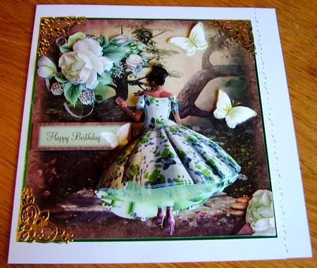 1950's Lady in a Lime Green Dress Card Front Kit by Michelle Mann