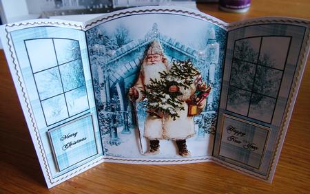 Father Christmas Blue Gatefold by Michelle Mann