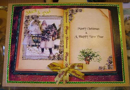 Vintage Santa Open-book Card Topper by Michelle Mann
