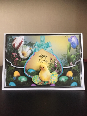 Easter Chick Fancy Edge Faux Envelope Card by Michelle Johnson