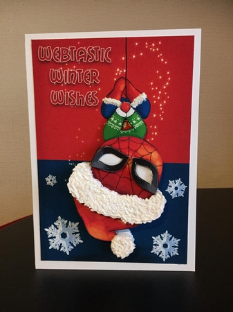 Spiderman Christmas Card by Michelle Johnson