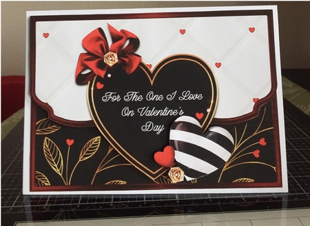 Black & White Valentines Faux Envelope Card One I Love by Michelle Johnson