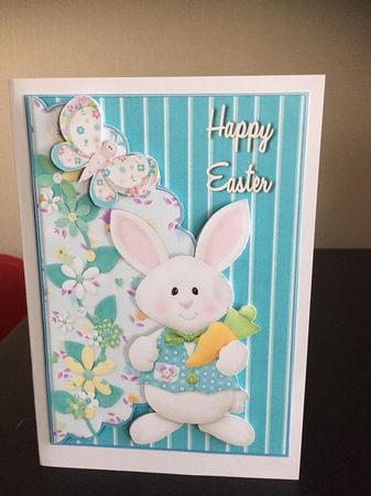 Easter Bunny Boy Scalloped Edge Envelope Card by Michelle Johnson