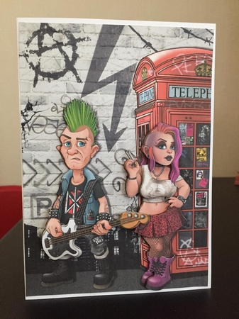 Punk Rockers Card Front 1 by Michelle Johnson