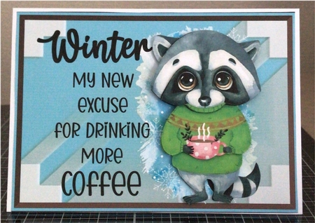 Winter Raccoon Card by Michelle Johnson