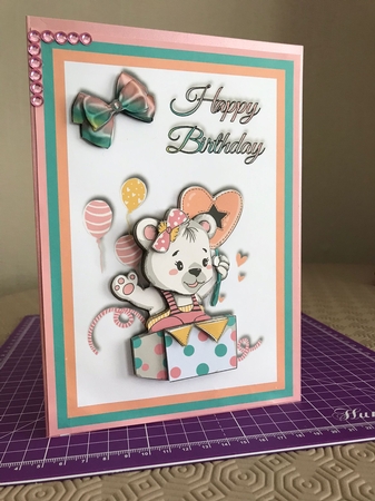 Cute Birthday Bear Card Front by Michelle Johnson