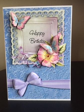 Butterflies and Flowers Card Front with Decoupage by Michelle Johnson