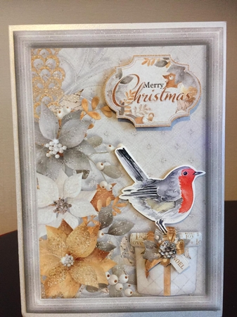 Glorious Christmas Present Card Front With Gift Tag by Michelle Johnson