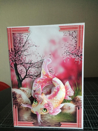 Oriental Koi Carp Card Front by Michelle Johnson