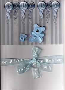 Baby Boy Card Front by Michelle Johnson