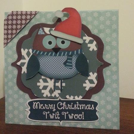 Christmas A5 Decoupage Step by Step Ditzy Owl Card Featured Gallery Photo