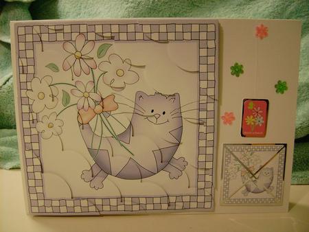 8 x 8 Cute Cat Kit with Scalloped Corners by Michiko Clark