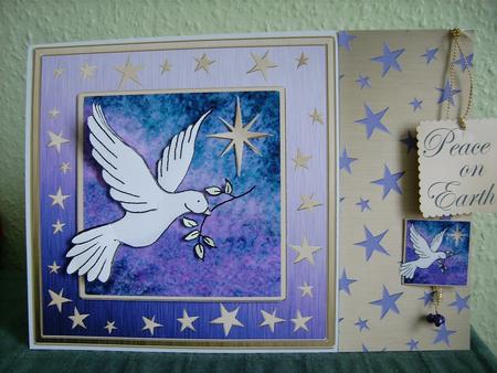 8 x 8 Xmas Dove Kit with 3D Decoupage by Michiko Clark