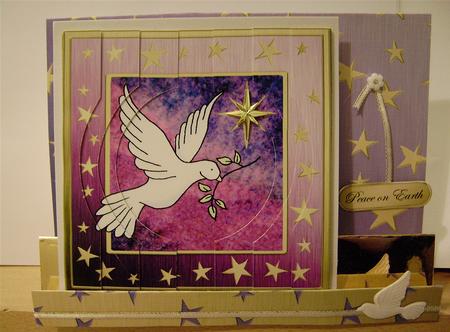 Xmas Dove Quick Card with Circular Side Stacker by Michiko Clark