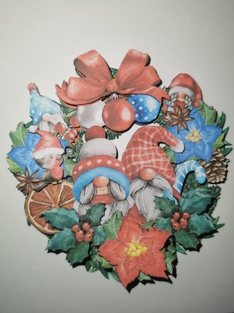 Gnomes in Winter Decorative Wreaths Kit - SCAN & CUT by Misu Qantu