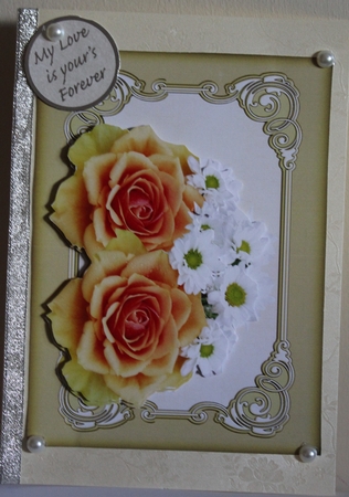 Orange Roses Framed by Moira Paterson  (Ornella)