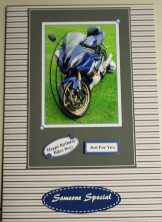 Happy Birthday Biker Boy Oval Pyramid / Stacker Design Sheet by Moira Paterson  (Ornella)