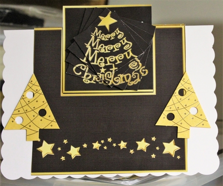 Merry Christmas Tree No-Hole Over the Edge with spiral pyramid Topper by Moira Paterson  (Ornella)