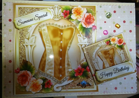 Beautiful Gold Basque With Summer Roses 8x8 by Moira Paterson  (Ornella)