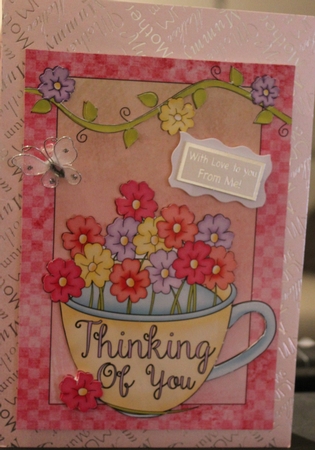 Thinking Of You Flowers Card by Moira Paterson  (Ornella)